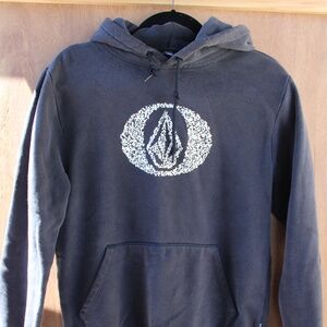 Volcom Men’s Hoodie Sweatshirt – Small – Black – Pullover Logo Graphic
